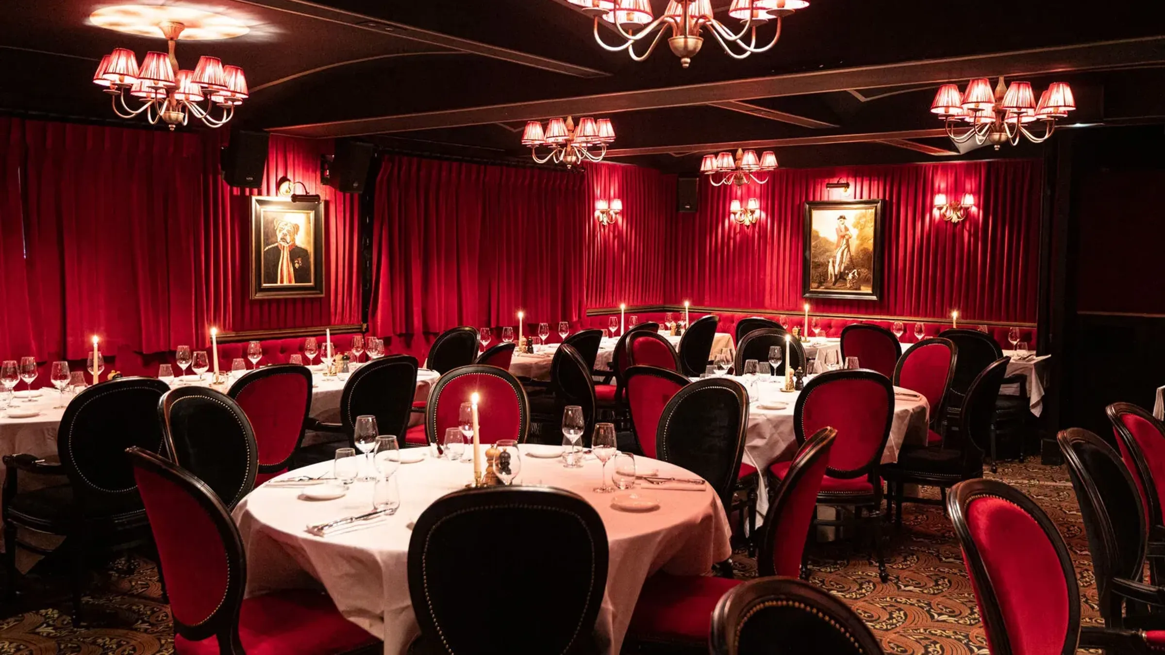 a room with tables and chairs