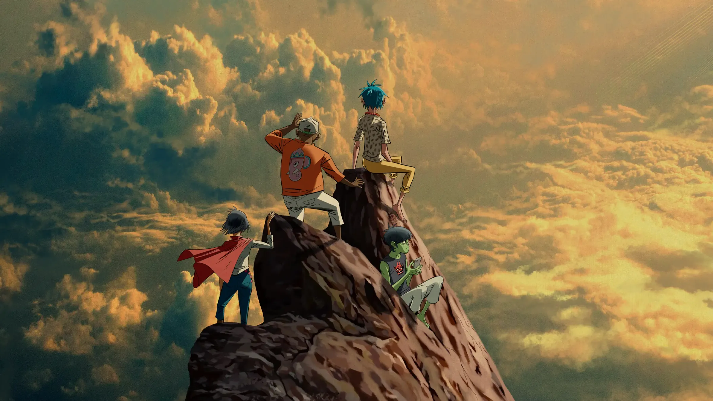 a group of people on a mountain