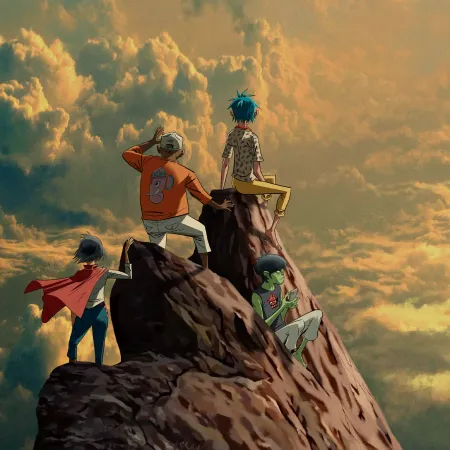 a group of people on a mountain